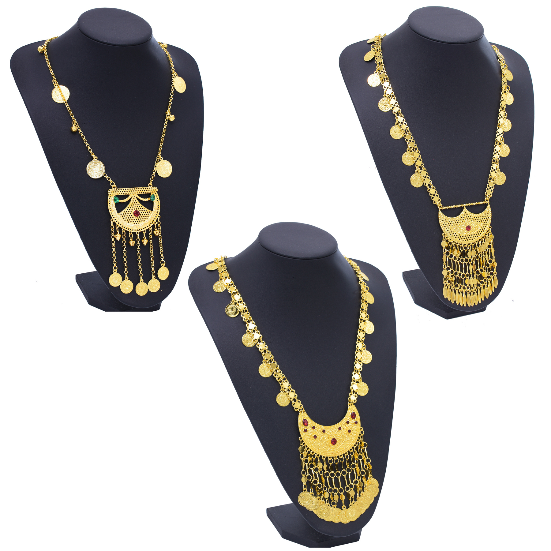 Ethnic Fashion Co In - Trendy Golden Long Chain Coins Hollow