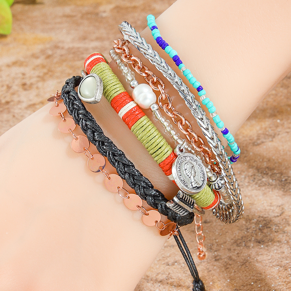 Ethnic Fashion Co In - Bohemian Layered Bracelet Set — Vintage