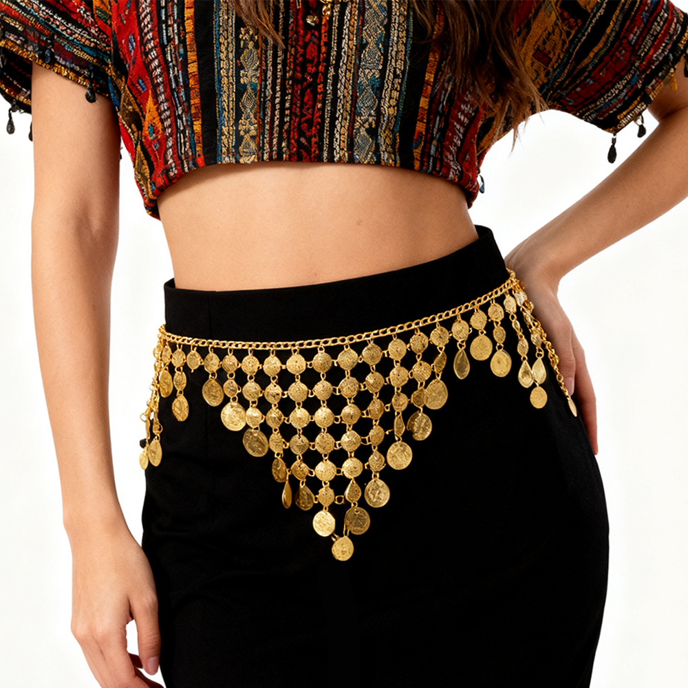 Trendy Luxury Gold Coin Pendan - Ethnic Fashion Co In 评论和价格